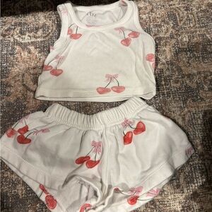 Cherry Print Kids Pajamas Set